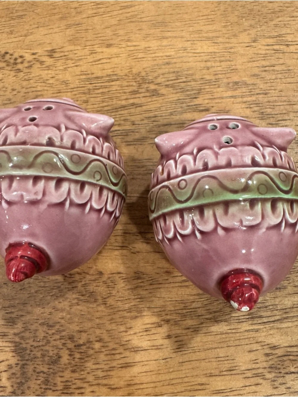 Vintage Lefton Pink Pig Salt and Pepper Shakers Anthropomorphic